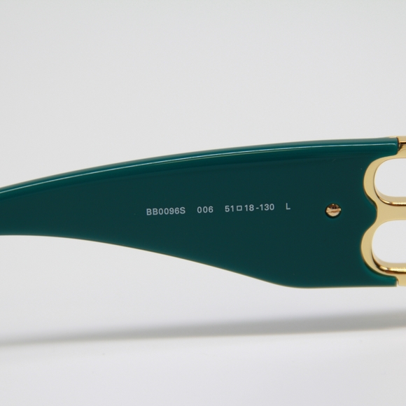 NEW BALENCIAGA BB0096S 006 GREEN SQUARE SUNGLASSES BALENCIAGA - Picture 13 of 15